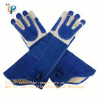 Μπλε χρώματος γάντια ελέγχου δέρματος ζωικά, ζωικά γάντια χειρισμού για το σκυλί/τη γάτα